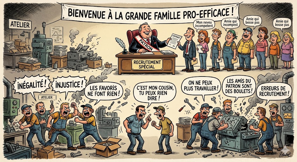 recrutement des amis et de la famille.